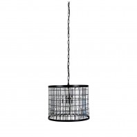 Oriel Lighting-DELAWARE.35 Modern Chandelier Black Frame and Crystal